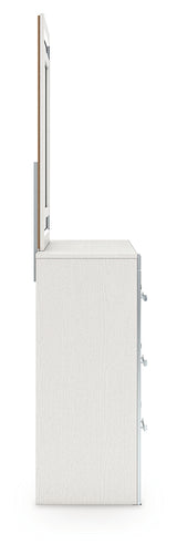 Zuraleus White Dresser and Mirror from Ashley Furniture - Luna Furniture
