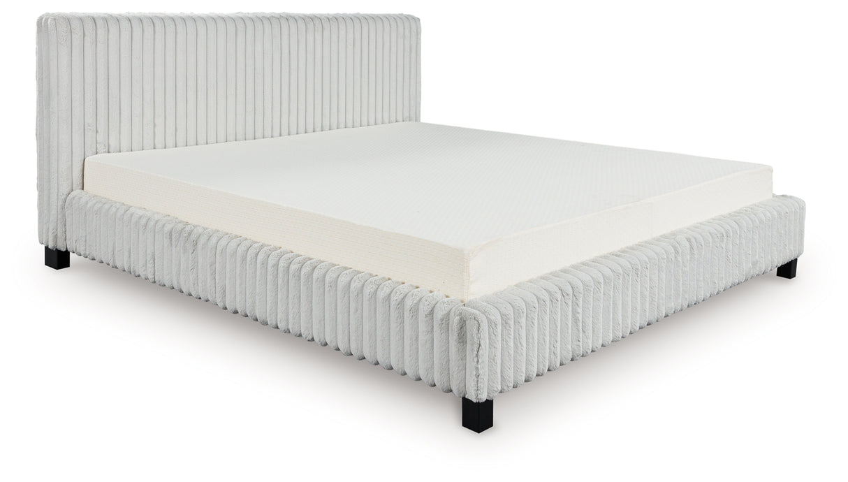 Zuraleus White King Upholstered Bed from Ashley Furniture - Luna Furniture