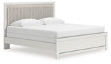 Zuraleus White King Upholstered Panel Bed from Ashley Furniture - Luna Furniture