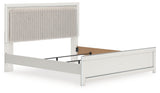 Zuraleus White King Upholstered Panel Bed from Ashley Furniture - Luna Furniture