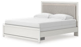 Zuraleus White King Upholstered Panel Bed from Ashley Furniture - Luna Furniture