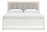 Zuraleus White King Upholstered Panel Bed from Ashley Furniture - Luna Furniture
