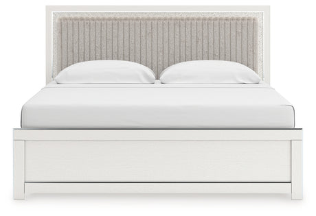 Zuraleus White King Upholstered Panel Bed from Ashley - Luna Furniture
