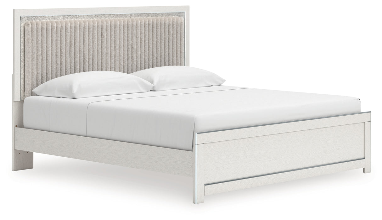 Zuraleus White King Upholstered Platform Bed from Ashley - Luna Furniture