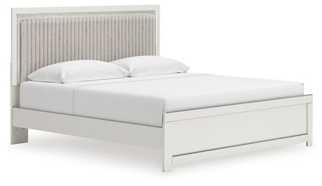 Zuraleus White King Upholstered Platform Bed from Ashley - Luna Furniture
