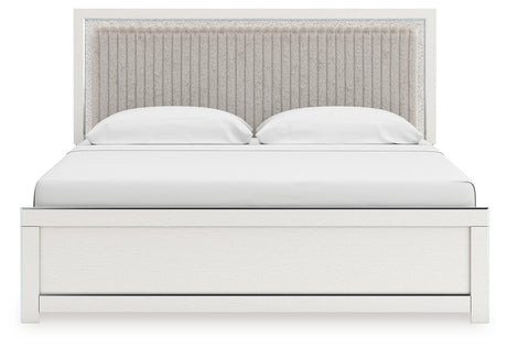 Zuraleus White King Upholstered Platform Bed from Ashley - Luna Furniture