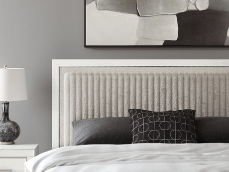 Zuraleus White King Upholstered Platform Bed from Ashley - Luna Furniture