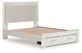Zuraleus White Queen Upholstered Panel Storage Bed from Ashley - Luna Furniture