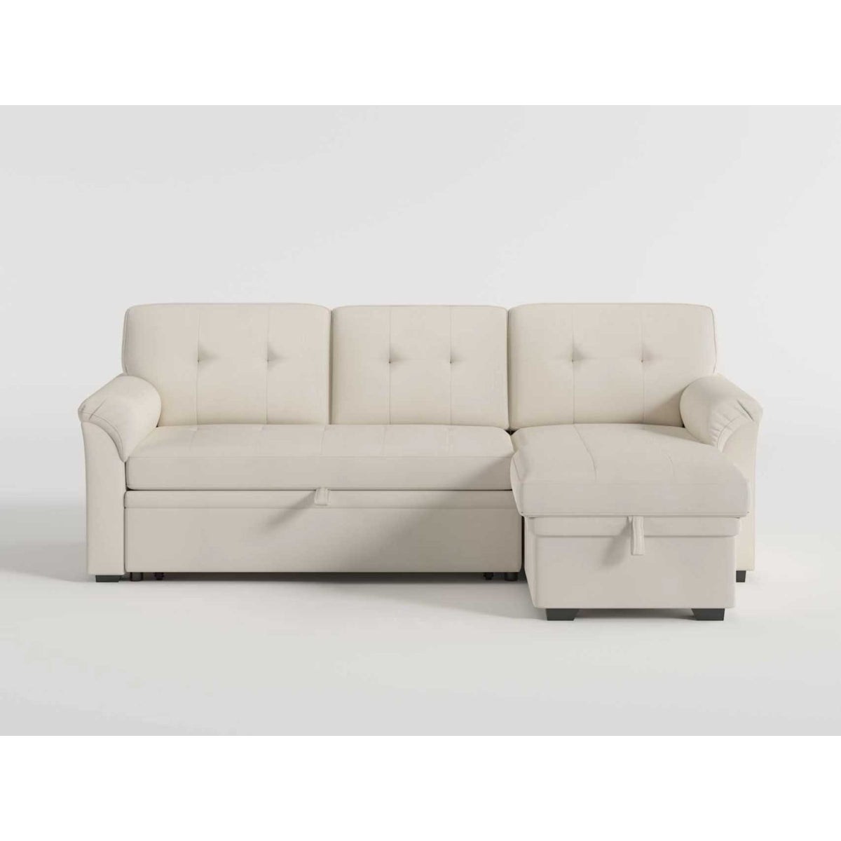 Elara Beige 2-Piece Reversible RAF Sectional with Hidden Storage and Pull-out Bed from Homelegance - Luna Furniture