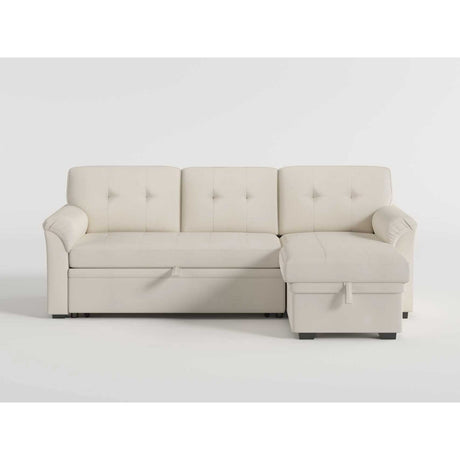Elara Beige 2-Piece Reversible RAF Sectional with Hidden Storage and Pull-out Bed from Homelegance - Luna Furniture