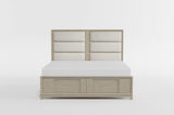 McKewen Light Gray California King Platform Bed with Footboard Storage from Homelegance - Luna Furniture