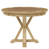 Rylie Natural 48" Round Counter Dining Table with 4 Drawers and Folding Game Top from Steve Silver - Luna Furniture