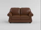 Attleboro Brown Leather Loveseat from Homelegance - Luna Furniture