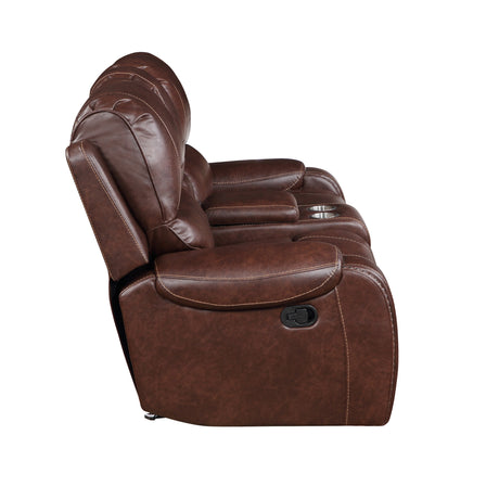 Keily Brown Manual Glider Reclining Loveseat from Steve Silver - Luna Furniture