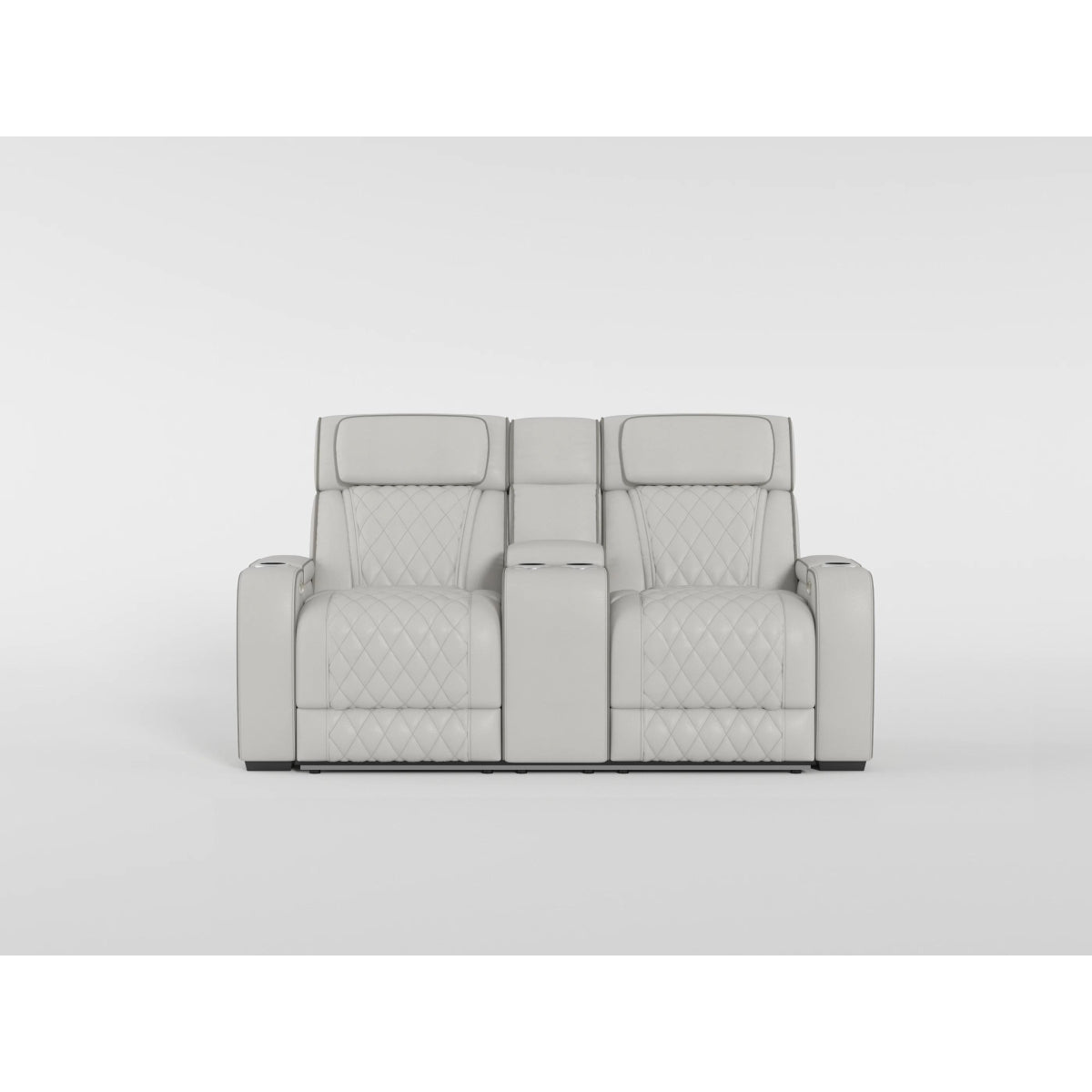 Fairway Taupe Power Double Reclining Loveseat with Center Console from Homelegance - Luna Furniture
