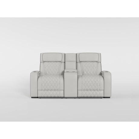 Fairway Taupe Power Double Reclining Loveseat with Center Console from Homelegance - Luna Furniture