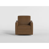 November Brown Leather Channel Back Swivel Chair from Homelegance - Luna Furniture