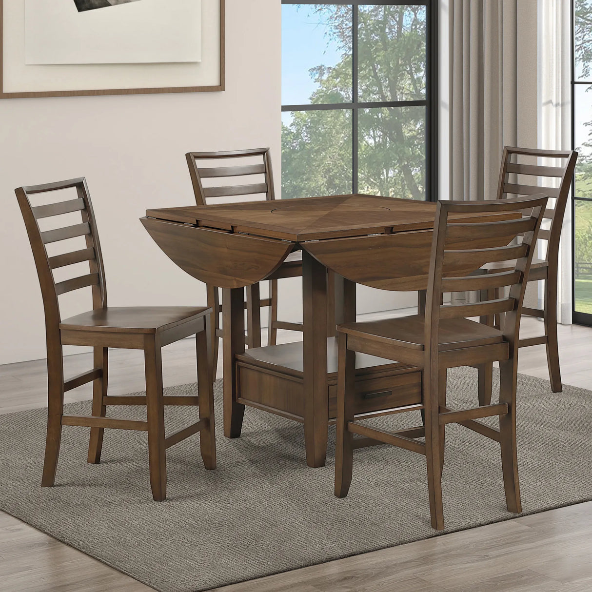 Java Warm Mocha Round Counter Height Set from Steve Silver - Luna Furniture
