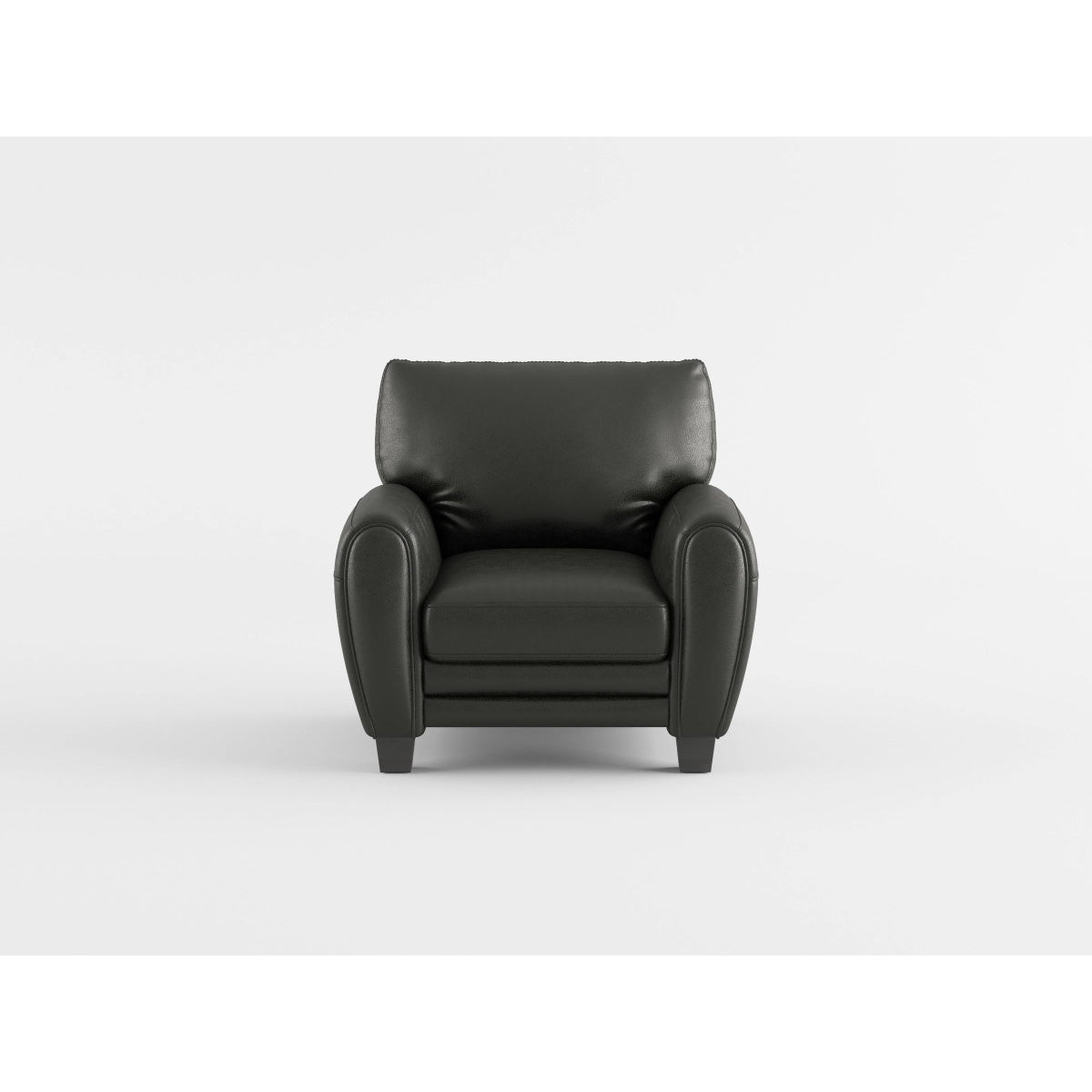 Rubin Black Faux Leather Loveseat