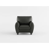 Rubin Black Faux Leather Loveseat