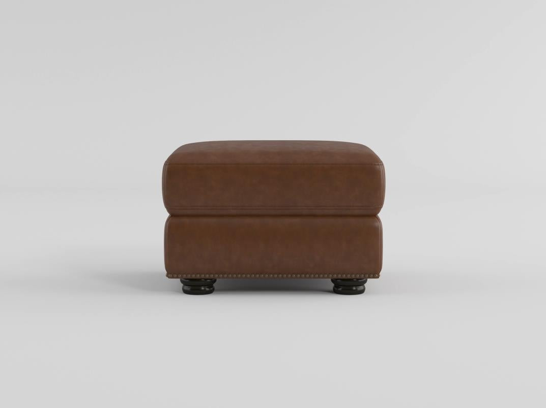 Attleboro Brown Leather Ottoman from Homelegance - Luna Furniture