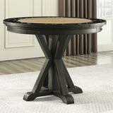 Rylie Black 48" Round Counter Dining Table with 4 Drawers and Game Top from Steve Silver - Luna Furniture