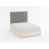 Noctis White/Light Gray Queen Platform Bed with Footboard Storage from Homelegance - Luna Furniture