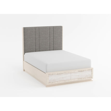 Noctis White/Light Gray Queen Platform Bed with Footboard Storage from Homelegance - Luna Furniture