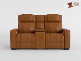 Apex Brown Leather Power Double Reclining Loveseat from Homelegance - Luna Furniture