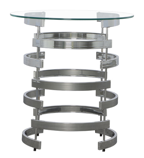Tayside Chrome Glass Top End Table from Steve Silver - Luna Furniture