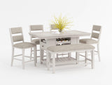 Savile Antique White/Light Gray 5-Piece Counter Height Set from Homelegance - Luna Furniture