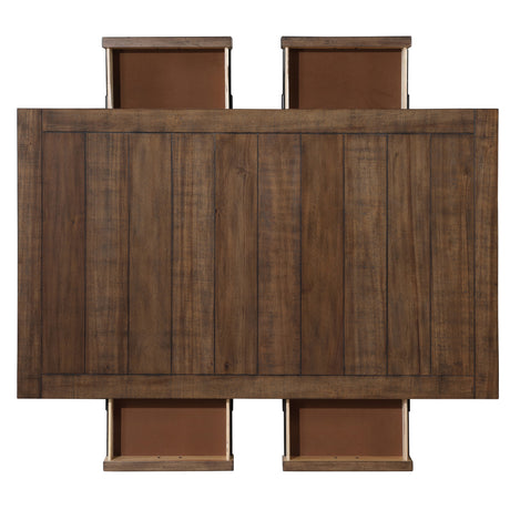 Joanna 59.5″ 4-Drawer Dining Table, Brown from Steve Silver - Luna Furniture