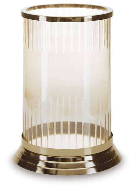 Aavinson Amber/Gold Finish Candle Holder - A2000687