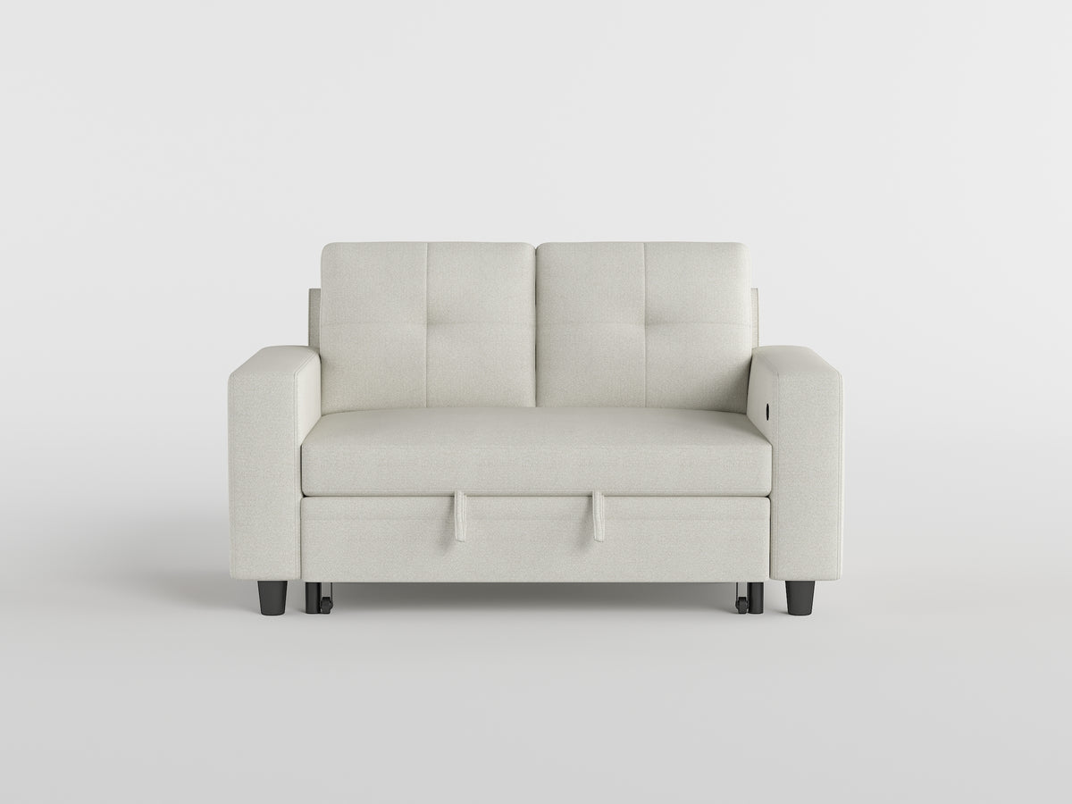 9705BE-2* (2)Loveseat with Pull-out Bed, Shelves and Charging Ports from Homelegance - Luna Furniture