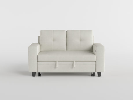 9705BE-2* (2)Loveseat with Pull-out Bed, Shelves and Charging Ports from Homelegance - Luna Furniture