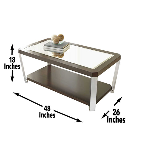 Truman Stainless Steel Cocktail Table from Steve Silver - Luna Furniture