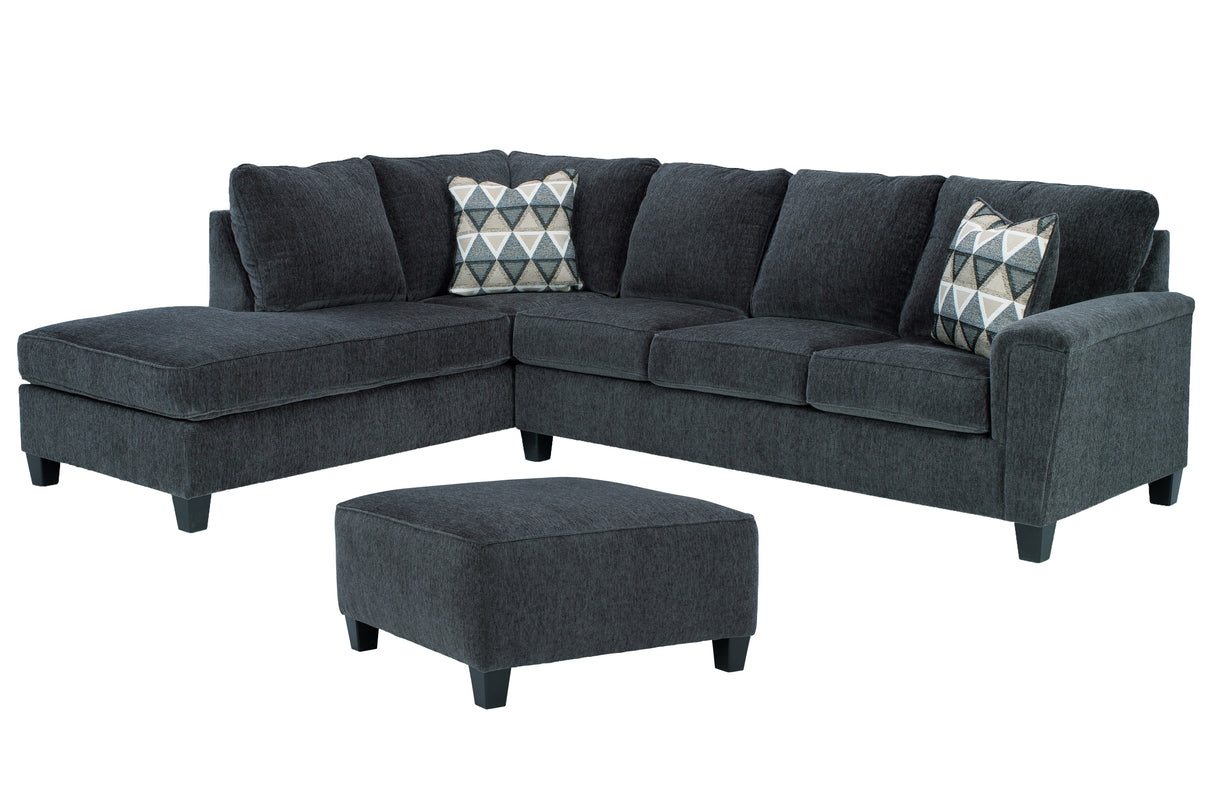 Abinger Smoke 2-Piece Sectional with Ottoman from Ashley - Luna Furniture