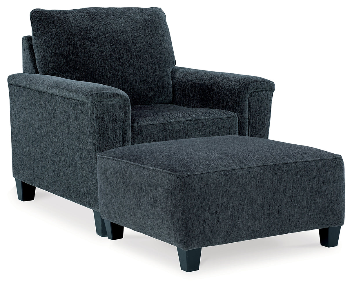 Abinger Smoke Chair and Oversized Ottoman from Ashley - Luna Furniture