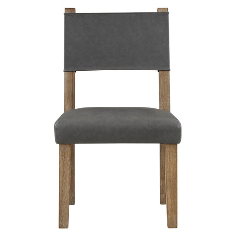 Aubrey Driftwood/Gray Vegan Leather Side Chair, Set of 2 from Steve Silver - Luna Furniture