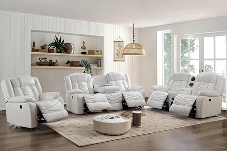 Ace White 3-Piece Reclining Living Room Set from Happy Homes - Luna Furniture