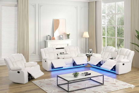 Seefeld Ace White 3-Piece Power Reclining Set from Happy Homes - Luna Furniture