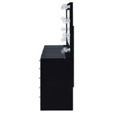 Acena Black High Gloss 7-Drawer Vanity Set with Lighting from Coaster - Luna Furniture
