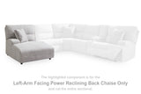 Acklen Place Alloy Left-Arm Facing Power Press Back Chaise from Ashley - Luna Furniture