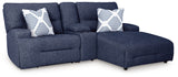 Acklen Place Navy 3-Piece RAF Chaise Power Reclining Sectional from Ashley - Luna Furniture