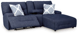 Acklen Place Navy 3-Piece RAF Chaise Power Reclining Sectional from Ashley - Luna Furniture