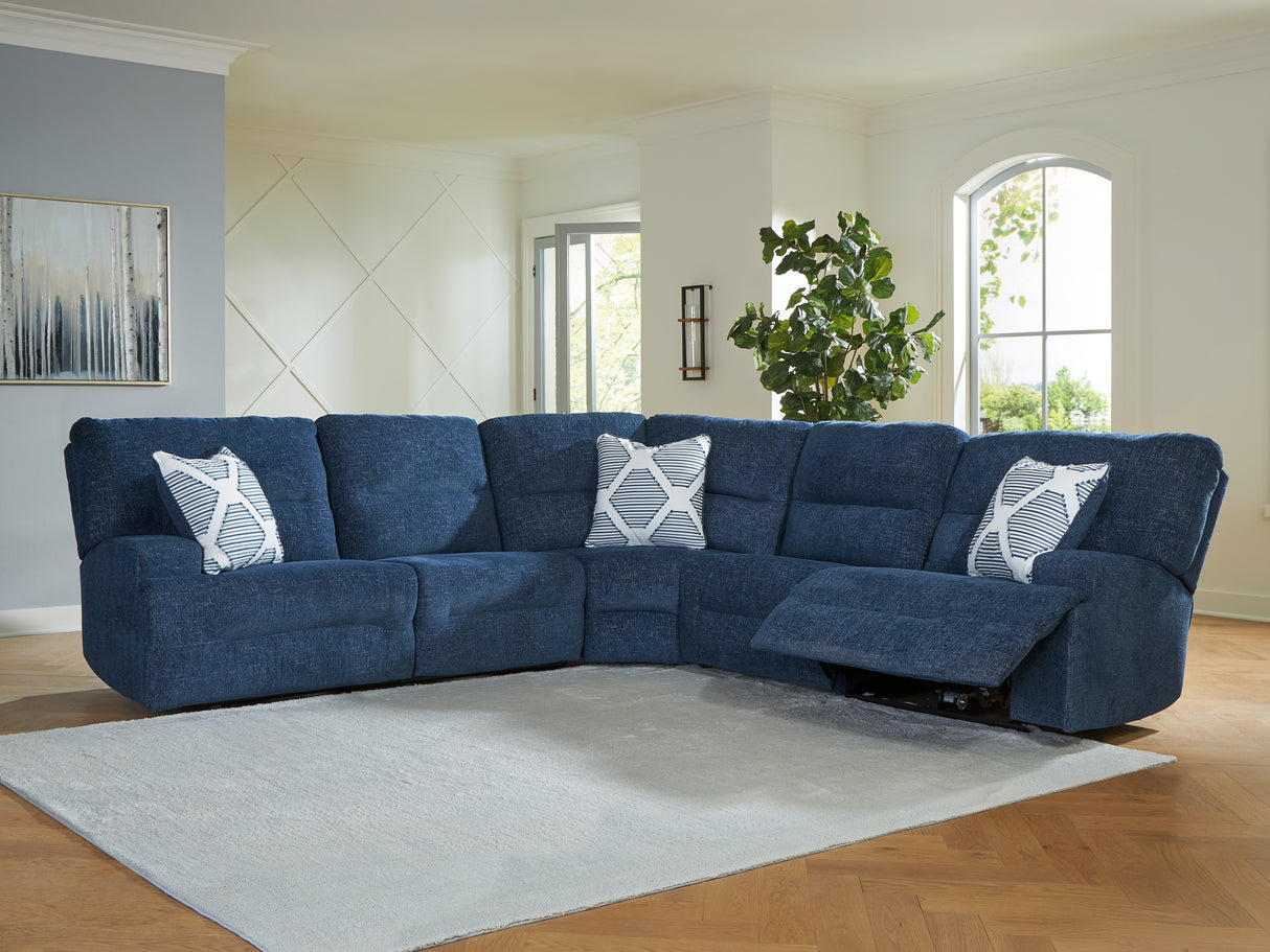 Acklen Place Navy 5-Piece Power Reclining Sectional from Ashley - Luna Furniture