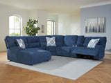 Acklen Place Navy 6-Piece LAF Chaise Power Reclining Sectional from Ashley - Luna Furniture