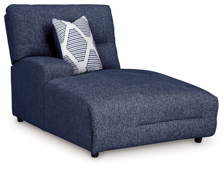 Acklen Place Navy Left-Arm Facing Power Press Back Chaise from Ashley - Luna Furniture