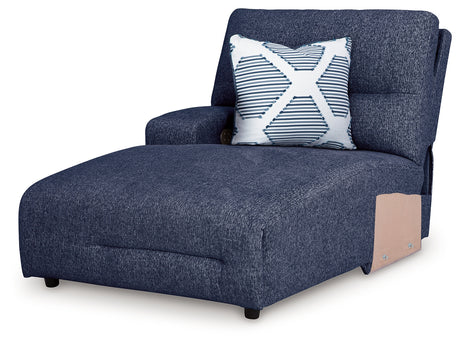 Acklen Place Navy Left-Arm Facing Power Press Back Chaise from Ashley - Luna Furniture