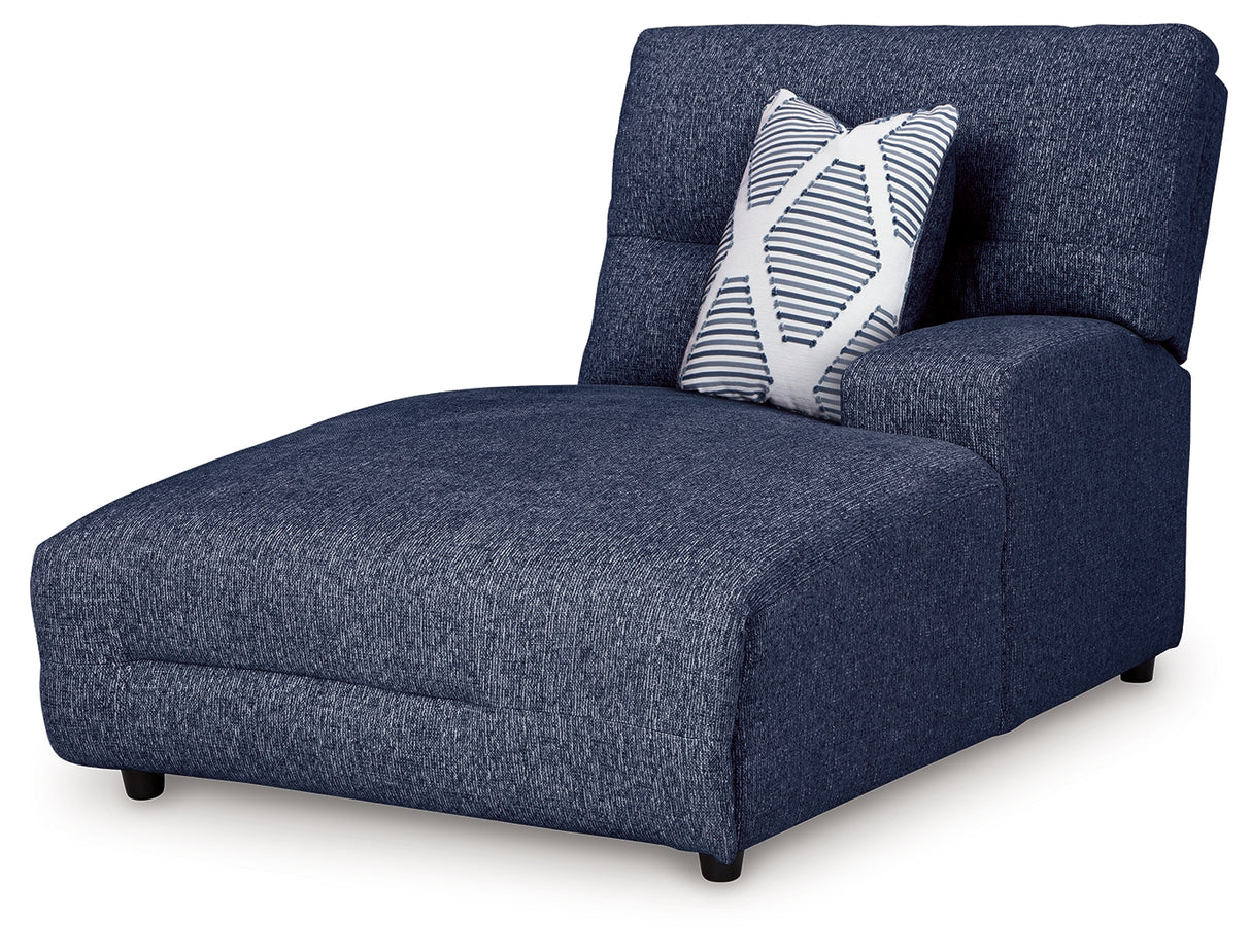 Acklen Place Navy Right-Arm Facing Power Press Back Chaise from Ashley - Luna Furniture